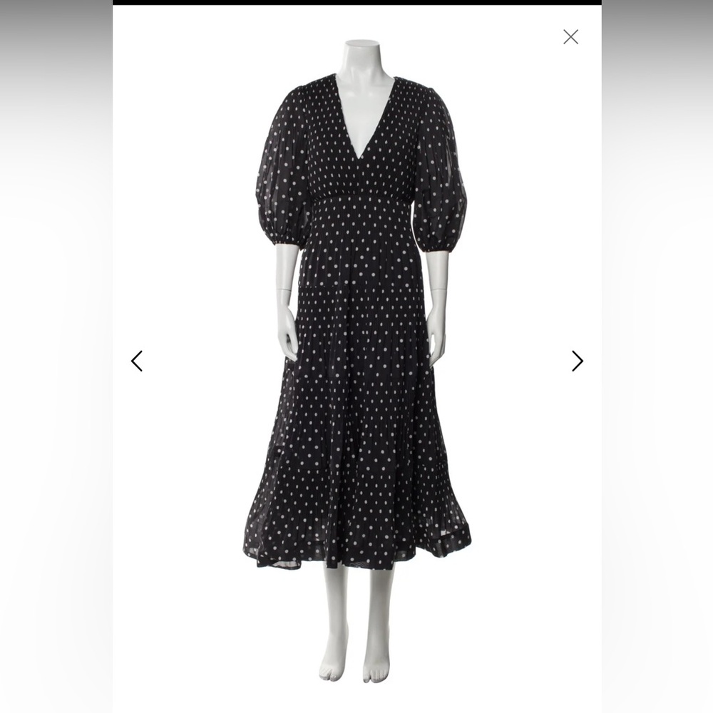 Zimmerman Black Polka Dot Print Dress